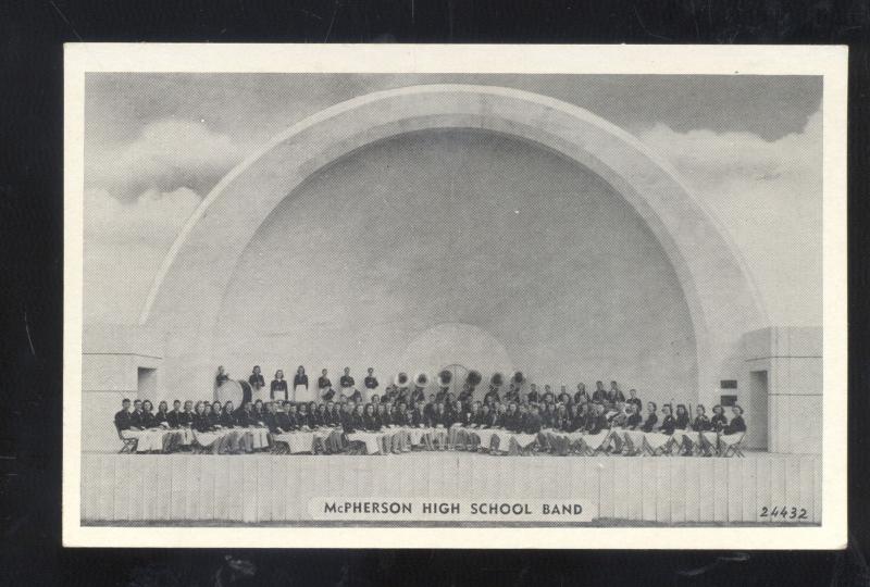 MCPHERSON KANSAS HIGH SCHOOL BAND THEATRE AUDITORIUM VINTAGE POSTCARD