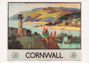 GWR Great Western Railways Cornwall Painting Travel Advertising Postcard