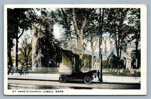 LOWELL MA ST. ANNE'S CHURCH ANTIQUE POSTCARD