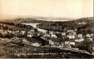 RPPC, View Overlooking Sunapee NH from Woodward Hill Vintage Postcard D31