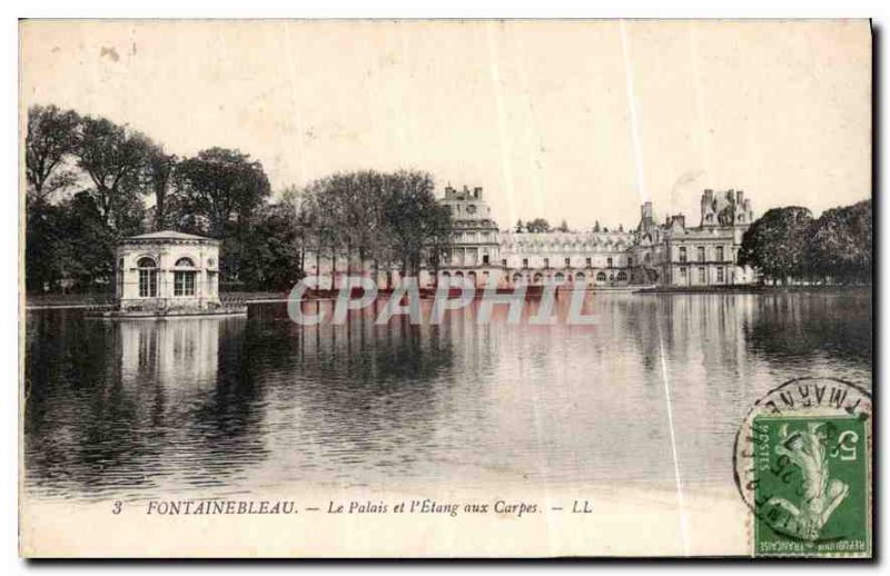 Old Postcard Fontainebleau Palace and the Carp Pond