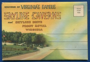 Skyline Caverns Drive Front Royal Virginia va postcard folder