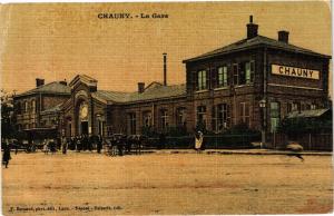 CPA AK CHAUNY La Gare (191742)