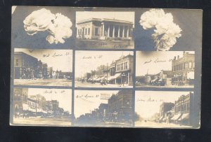 RPPC ESTHERVILLE IOWA DOWNTOWN STREET MULTI VIEW REAL PHOTO POSTCARD