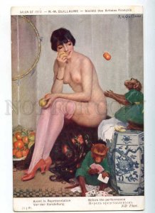 226647 NUDE Actress MONKEY Circus by GUILLAUME Vintage SALON  