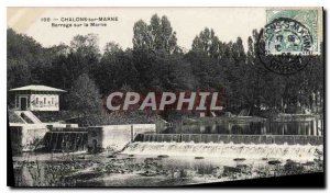 Old Postcard Chalons sur Marne Dam on the Marne