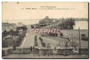 Old Postcard Saint Malo View Casino Jack ramparts The squares