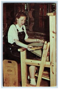 c1950's Student At A Hand Loom Penland School Handicrafts Penland NC Postcard