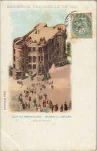 CPA EXPO 1900 PARIS Tour de Merveilleux Maison a l'envers (991110)