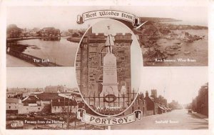 Portsoy Scotland War Memorial and City Views Greetings Real Photo PC AA16782