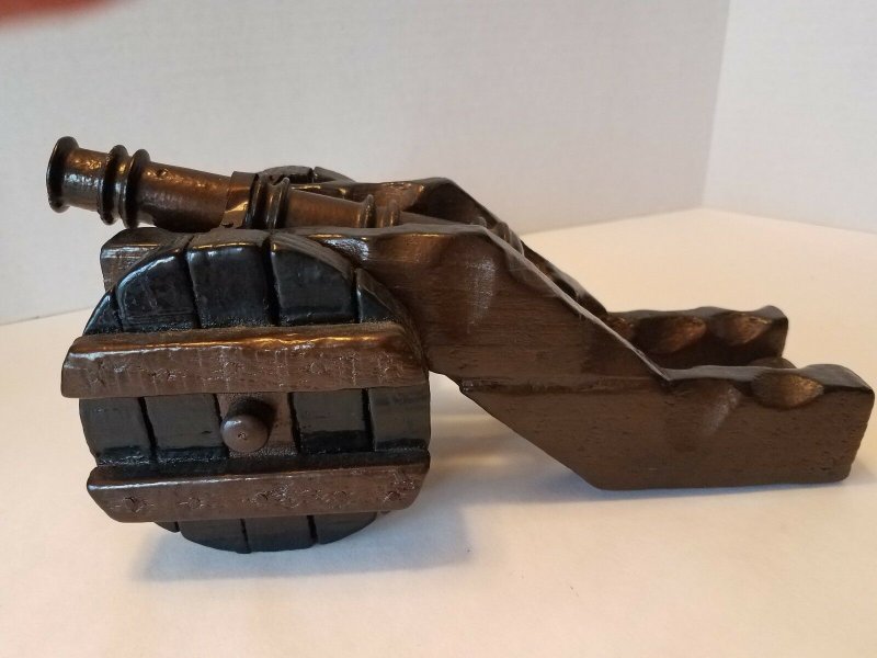 Vintage Wood and Metal Decorative Cannon for Display Non Working