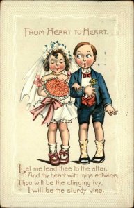 Tuck Katharine Gassaway Child Wedding Marriage c1910 Vintage Postcard