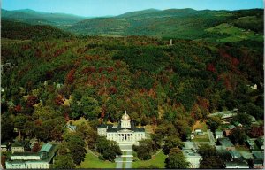 Vtg Montpelier Vermont VT Aerial View of State Capitol 1970s Postcard