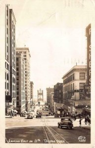 RPPC EAST ON 11TH STREET TACOMA WASHINTON REAL PHOTO POSTCARD 1947