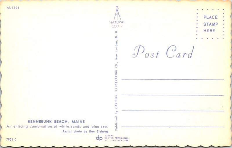Kennebunk ME Maine BEACH~HOTEL~WATERFRONT HOMES Bird's Eye View VINTAGE Postcard