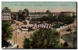 Old Postcard Set Of Paris Place Of The Republic