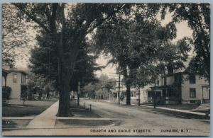 DUNKIRK NY FOURTH & EAGLE STREETS ANTIQUE POSTCARD