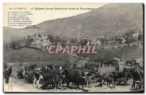 Old Postcard Folklore Auvergne Departure d & # 39A vacherie for mountain Cows