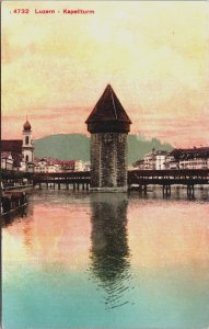 Switzerland Luzern Kapelturm Vintage Postcard C181