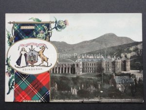 Scotland: Gordon & Stewart Tartan, HOLYRODD PALACE & ARTHURS SEAT - Old Postcard