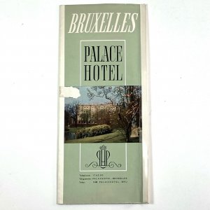 c1950's Vintage • Brussels Palace Hotel • Bruxelles • Fold-out Brochure & Map