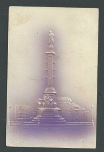 Ca 1905 Post Card NYC Columbus Circle Monument Purple Airbrushed Embossed