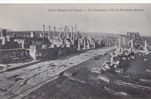 Tunisia Ruines Romaines de Timgad Vue d'ensemble et Voie du Decumanus Ma...