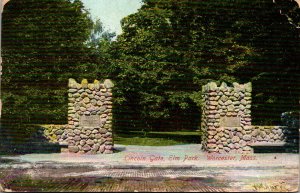 Massachusetts Worcester Elm Park Lincoln Gate 1908