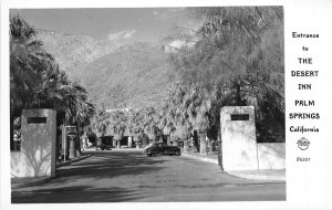 Palm Springs California 1940s RPPC Real Photo Postcard Entrance to Desert inn