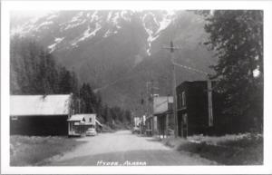 Hyder Alaska AK Street Scene Old Cars RPPC Real Photo Postcard E15