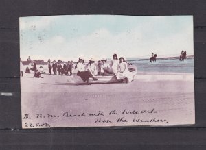 VICTORIA, ??, BEACH SCENE, HORSES, 1906 ppc., used, Melbourne to Adelaide.