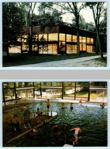 2 Postcards MAPLE LAKE, Minnesota MN ~ Swimming Pool CAMP COURAGE Crippled Kids