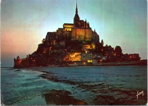 Postcard France Normandy - Mont saint-Michel at night by Yvon