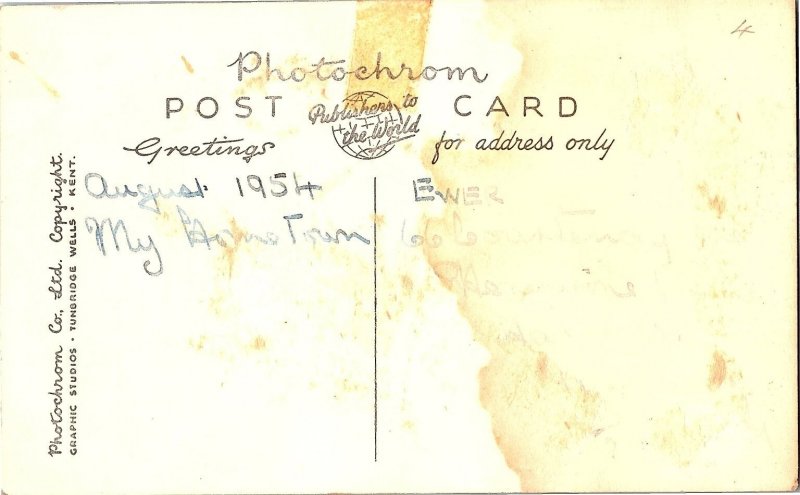 RPPC Postcard Harrow Station Road England  Street Scene Shops Sopers 1954