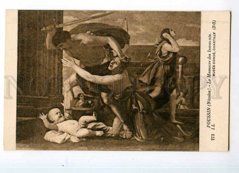 246044 POUSSIN Massacre of the Innocents Vintage Postcard