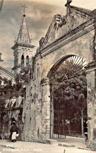 CUERNAVACA MORELAS MEXICO~CATHEDRAL ENTRANCE~1950s REAL PHOTO POSTCARD