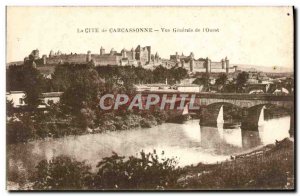 Old Postcard La Cite Carcassonne Vue Generale of & # 39Ouest