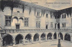 Krakow Poland Jagiellonskiej Library Courtyard Antique Postcard J77846