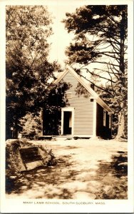 RPPC Mary Lamb School South Sudbury MA Vintage Postcard I45