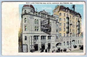 1921 MARYLAND THEATRE HOTEL KERNOM BALTIMORE MD ANTIQUE POSTCARD