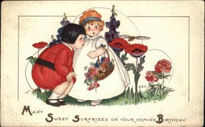 Mary Evans Price Little Girl and Boy Birthday Stecher Ser 97C Vintage Postcard