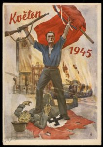 Czechozlovakia WWII Liberation Anti-Germany Patriotic Postcard 99921