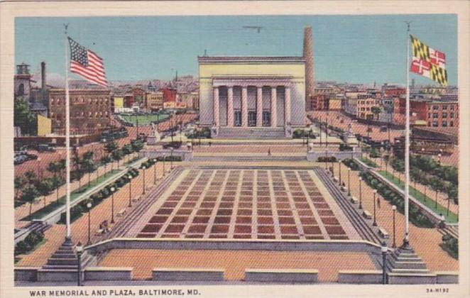 Maryland Baltimore War Memorial and Plaza 1937 Curteich