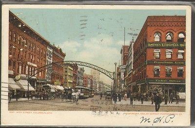 High Street Columbus Ohio 1905 postcard