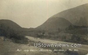 Real Photo, Bay & Green Mountains in Bar Harbor, Maine