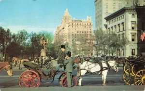 Postcard Carriages on 59th Street New York City