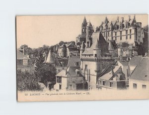 Postcard Vue générale vers le Château Royal, Loches, France