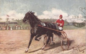 Horse racoing Tuck Oilette Germany  Postcard # 575. sIGNED