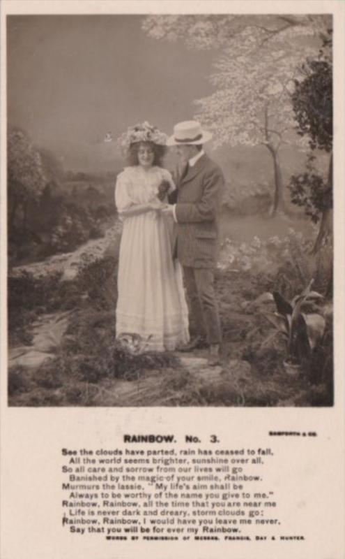 Bamforth Romantic Couple Rainbow No 3 1910