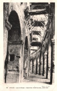 Les Arenes Galeries Interieures Cote Est Arles France Vintage Postcard